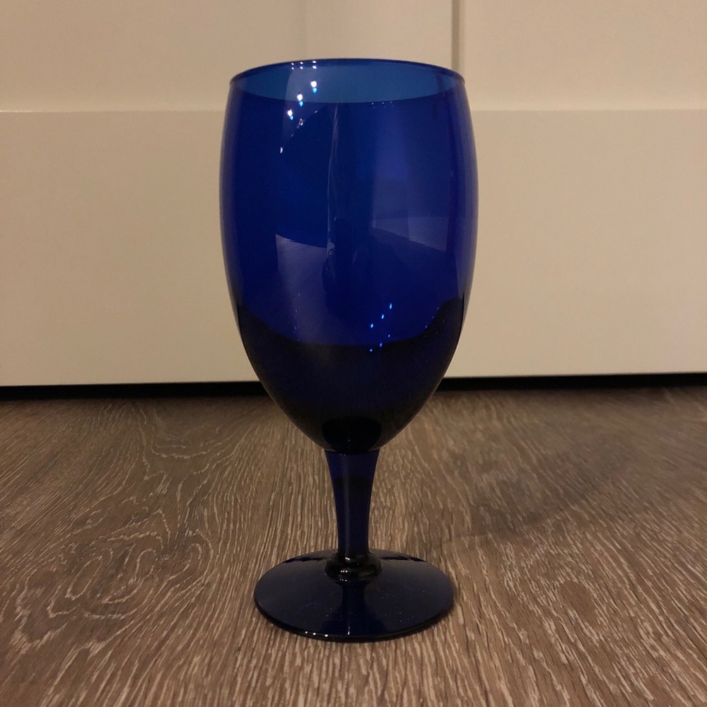 Set of 12 Cobalt Water Goblets and Storage Case